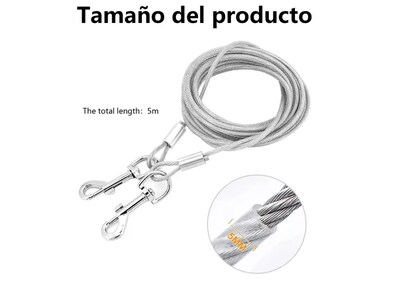 Foto 2 | Correa Xtellar De Acero Premium Para Perros Grandes 5m Extra Reforzada