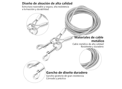 Foto 4 | Correa Xtellar De Acero Premium Para Perros Grandes 5m Extra Reforzada