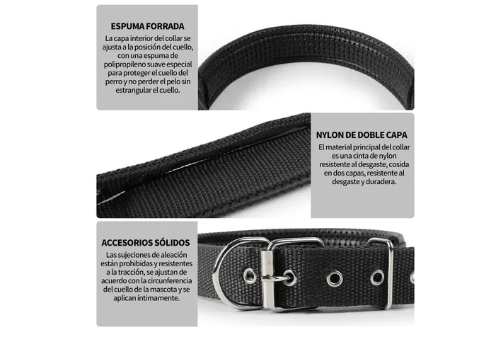 Foto 5 pulgar | Juego De Correa Y Collar Para Perros Xtellar  Alto Rendimiento  Reflectantes En Negro