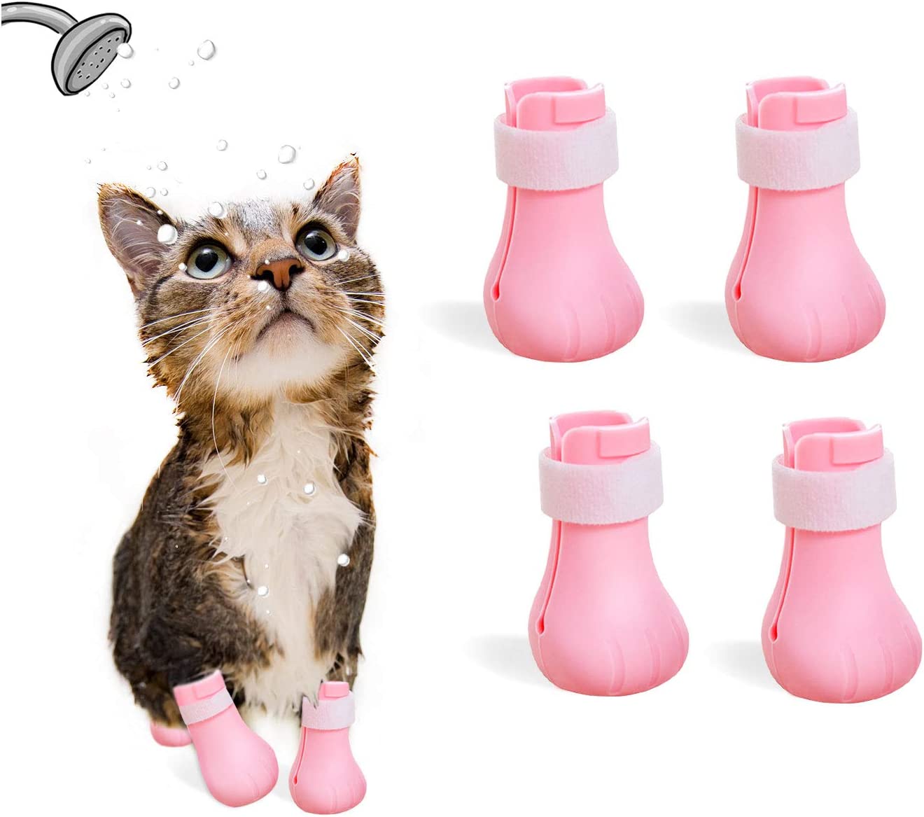 Foto 3 pulgar | Botas De Silicona Ajustables Antiarañazos Para Gatos, 4 Unidades - Venta Internacional.