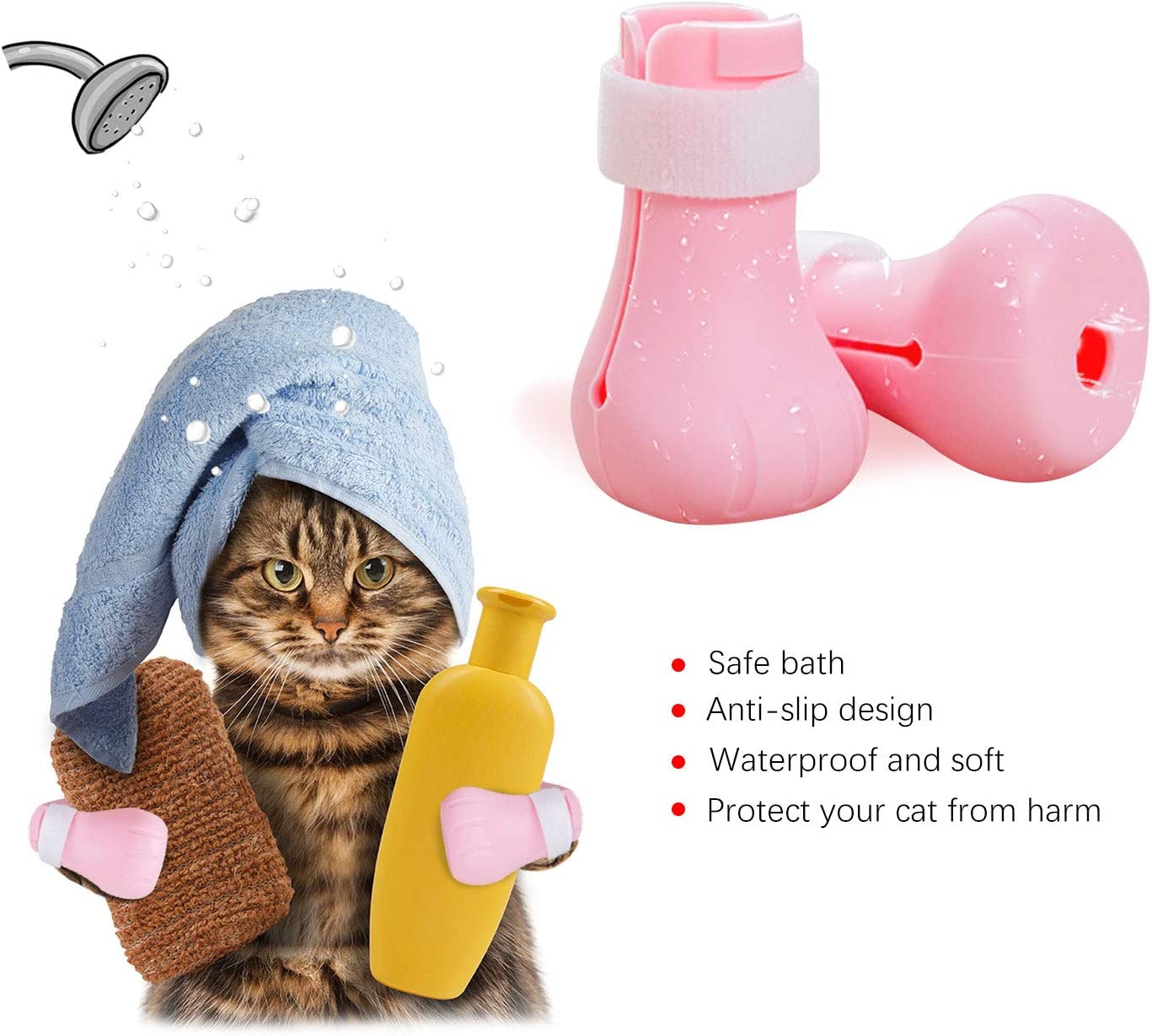 Foto 4 pulgar | Botas De Silicona Ajustables Antiarañazos Para Gatos, 4 Unidades - Venta Internacional.