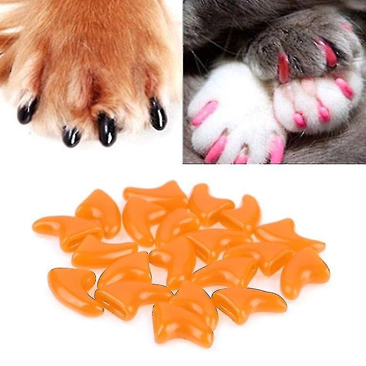 Tapones Para Uñas Huoguo, De Silicona Blanda, 20 Unidades, Con Forma De Pata De Gato, Color Naranja - Venta Internaci