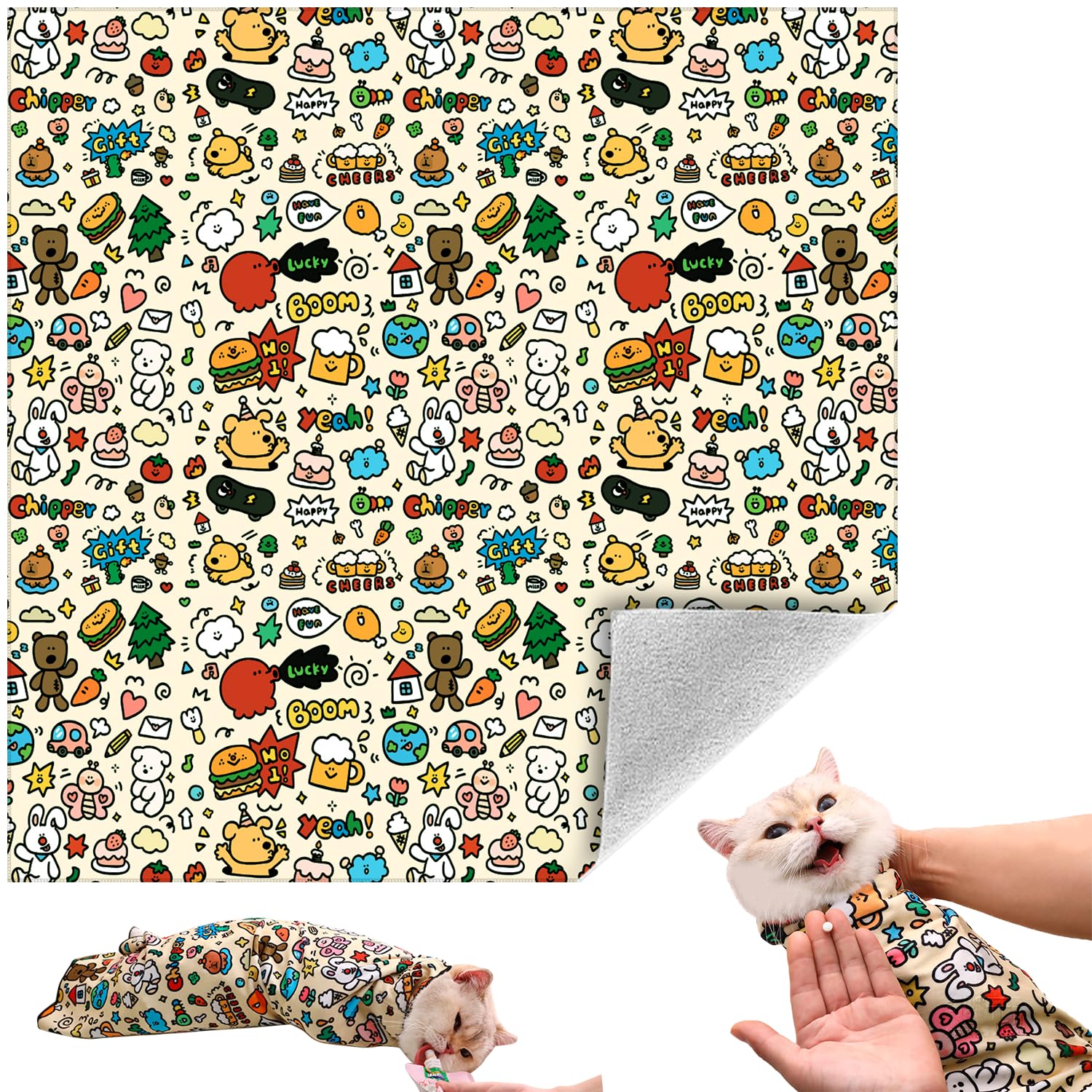 Foto 2 pulgar | Manta Suave Autoadhesiva Para Gatos Grooming Wrap, 4,5 A 6 Kg - Venta Internacional.
