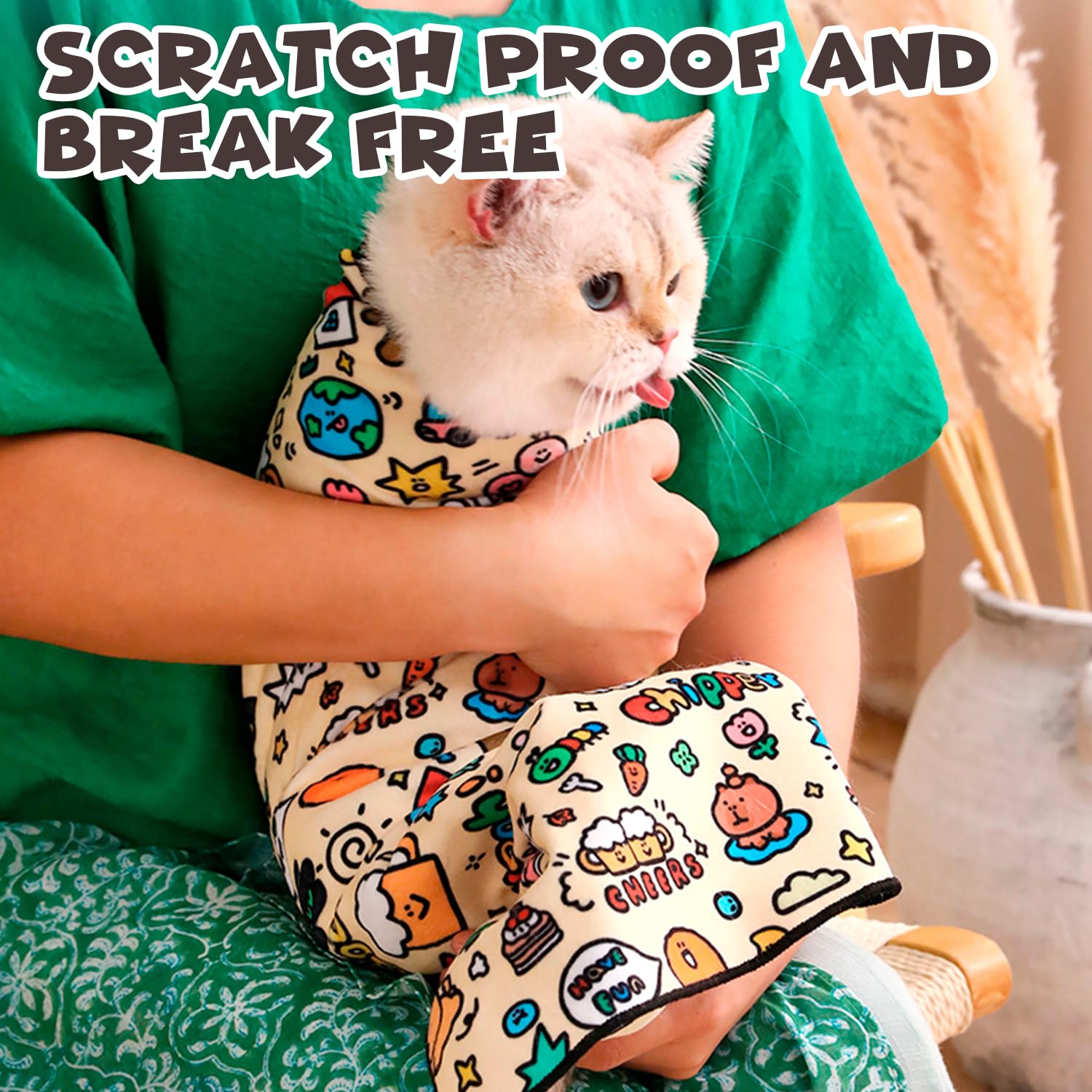 Foto 6 pulgar | Manta Suave Autoadhesiva Para Gatos Grooming Wrap, 4,5 A 6 Kg - Venta Internacional.