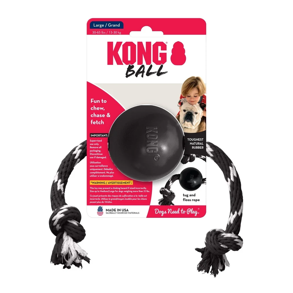 Foto 2 pulgar | Pelota con Cuerda Kong Eb12 color Negro para Mascota