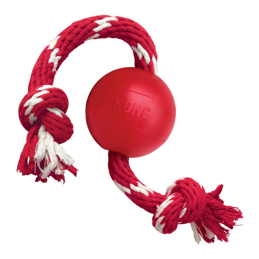 Pelota con Cuerda Kong Kb21 color Rojo para Mascota