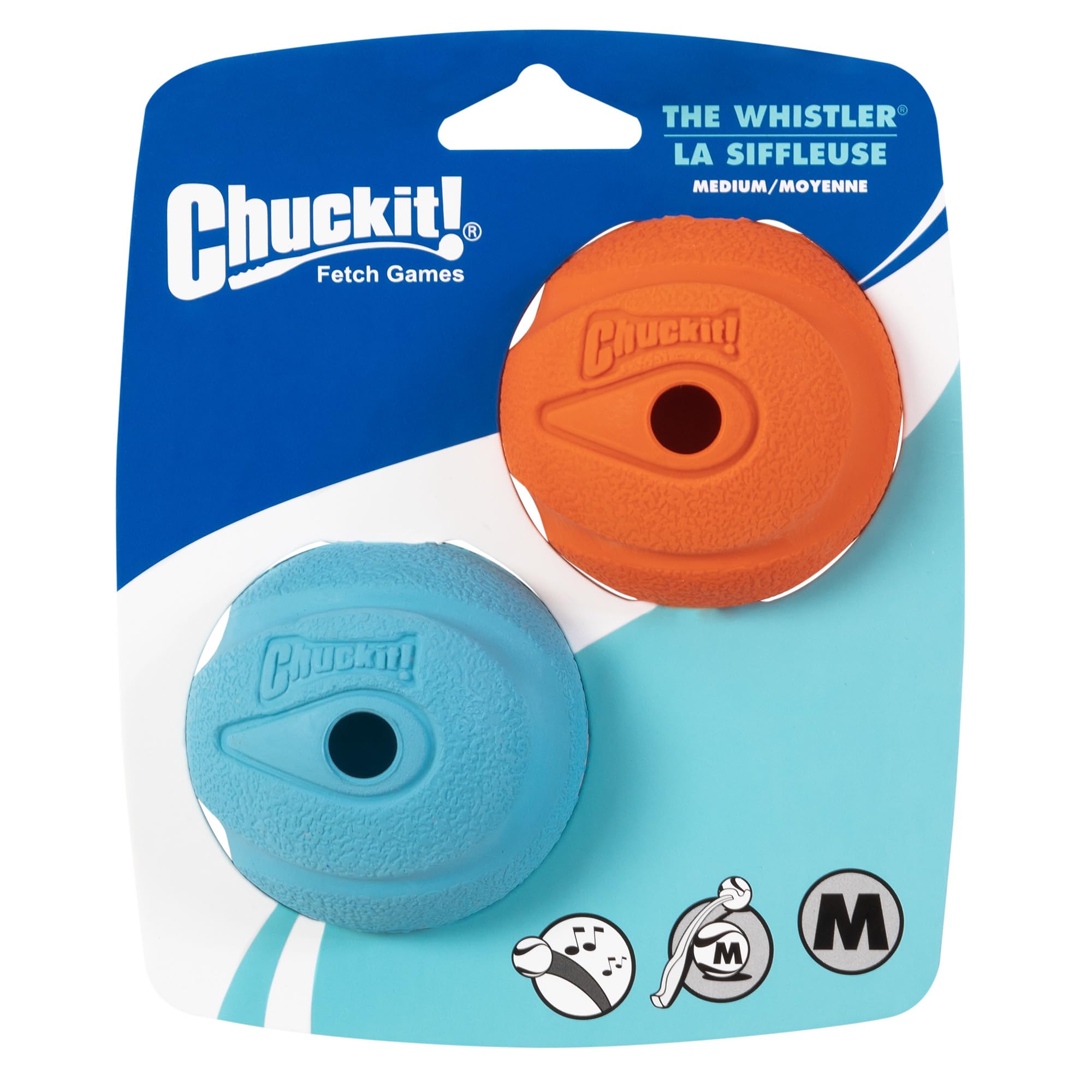 Juguete Para Perros Chuckit! The Whistler Ball, Tamaño Mediano, Para Perros De 9 A 27 Kg - Venta Internacional.