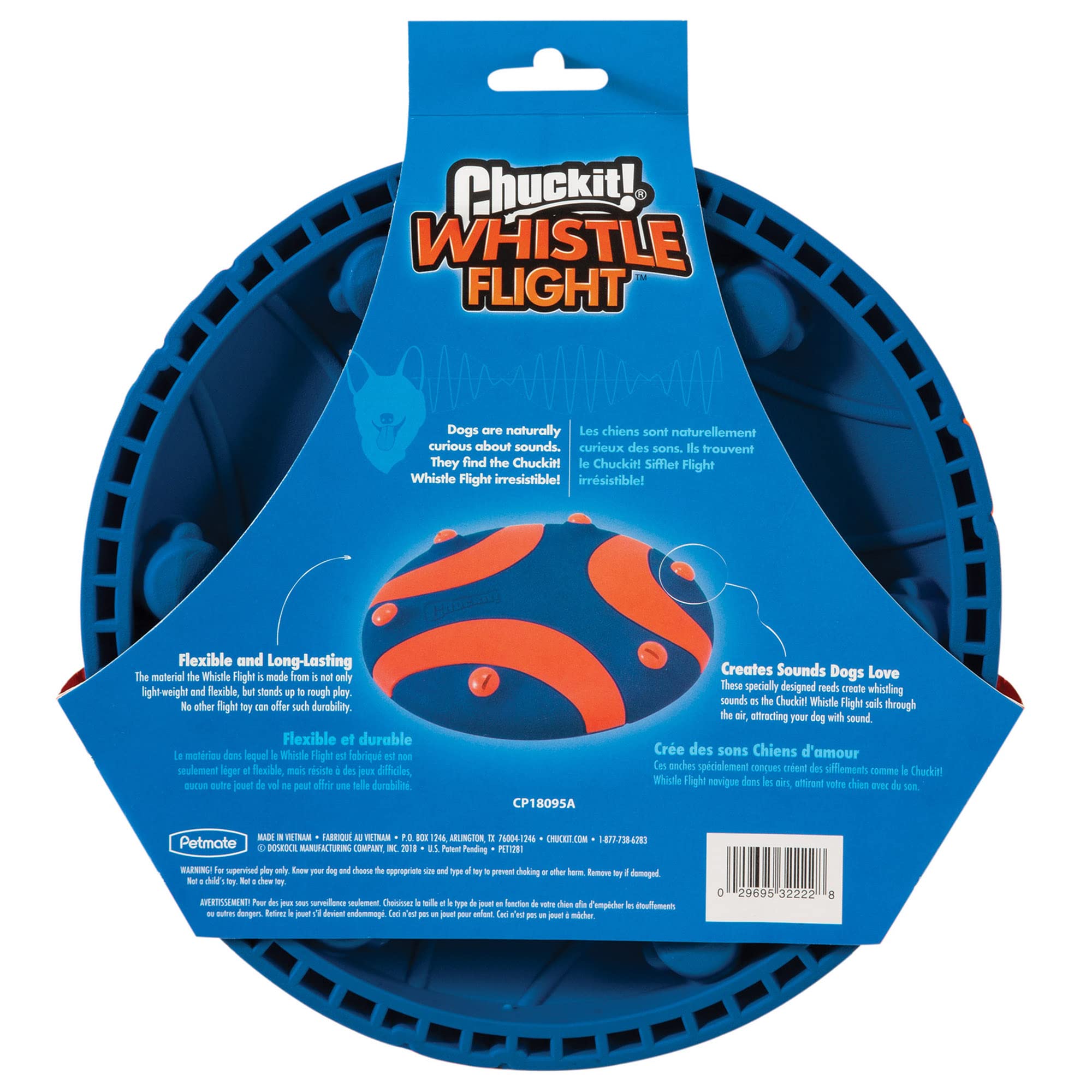Foto 6 pulgar | Juguete Para Perros Chuckit Whistle Flight Naranja Y Azul Para Exteriores - Venta Internacional.
