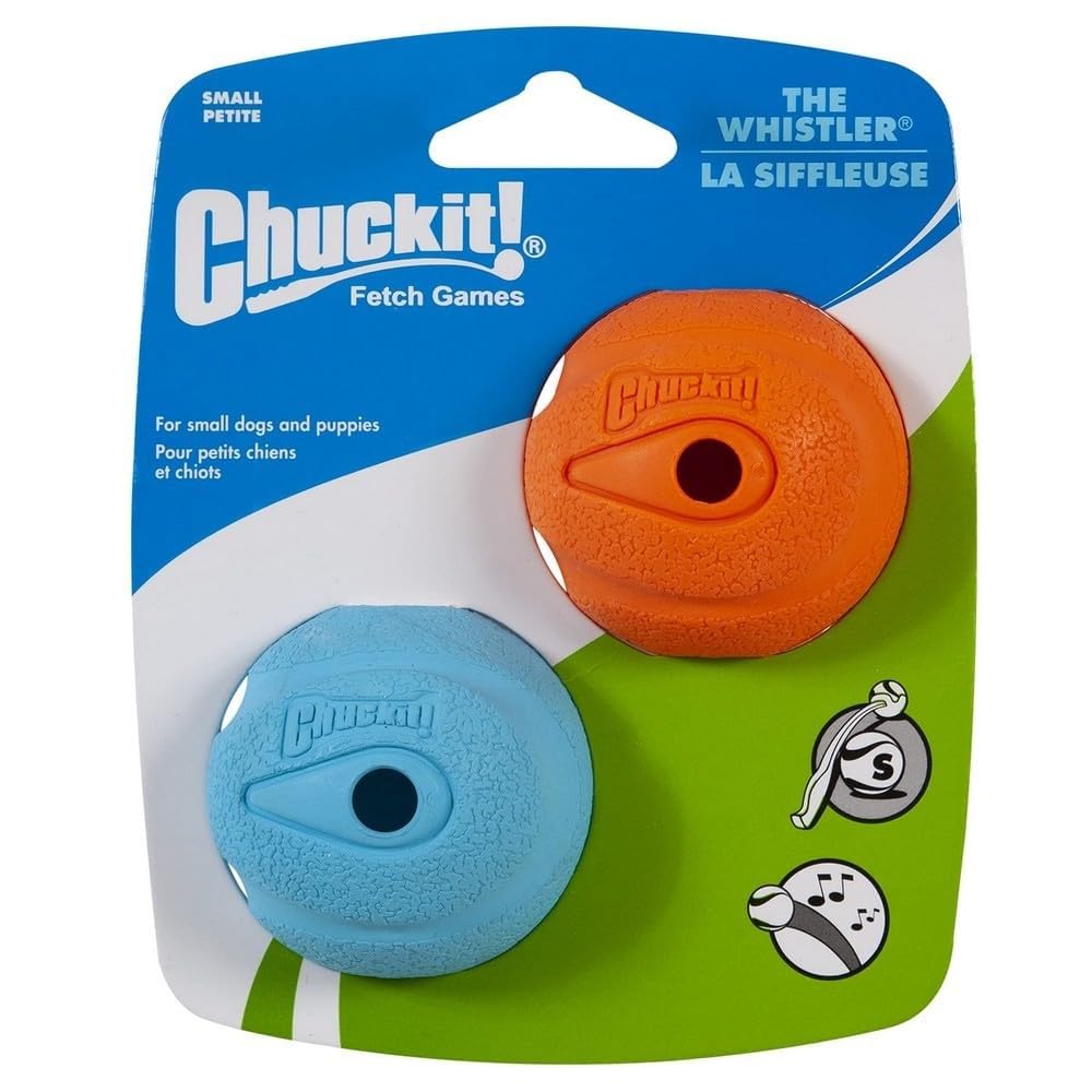 Juguete Para Perros Chuckit The Whistler Ball Pequeño Para Perros De 0 A 9 Kg, Paquete De 2 - Venta Internacional.