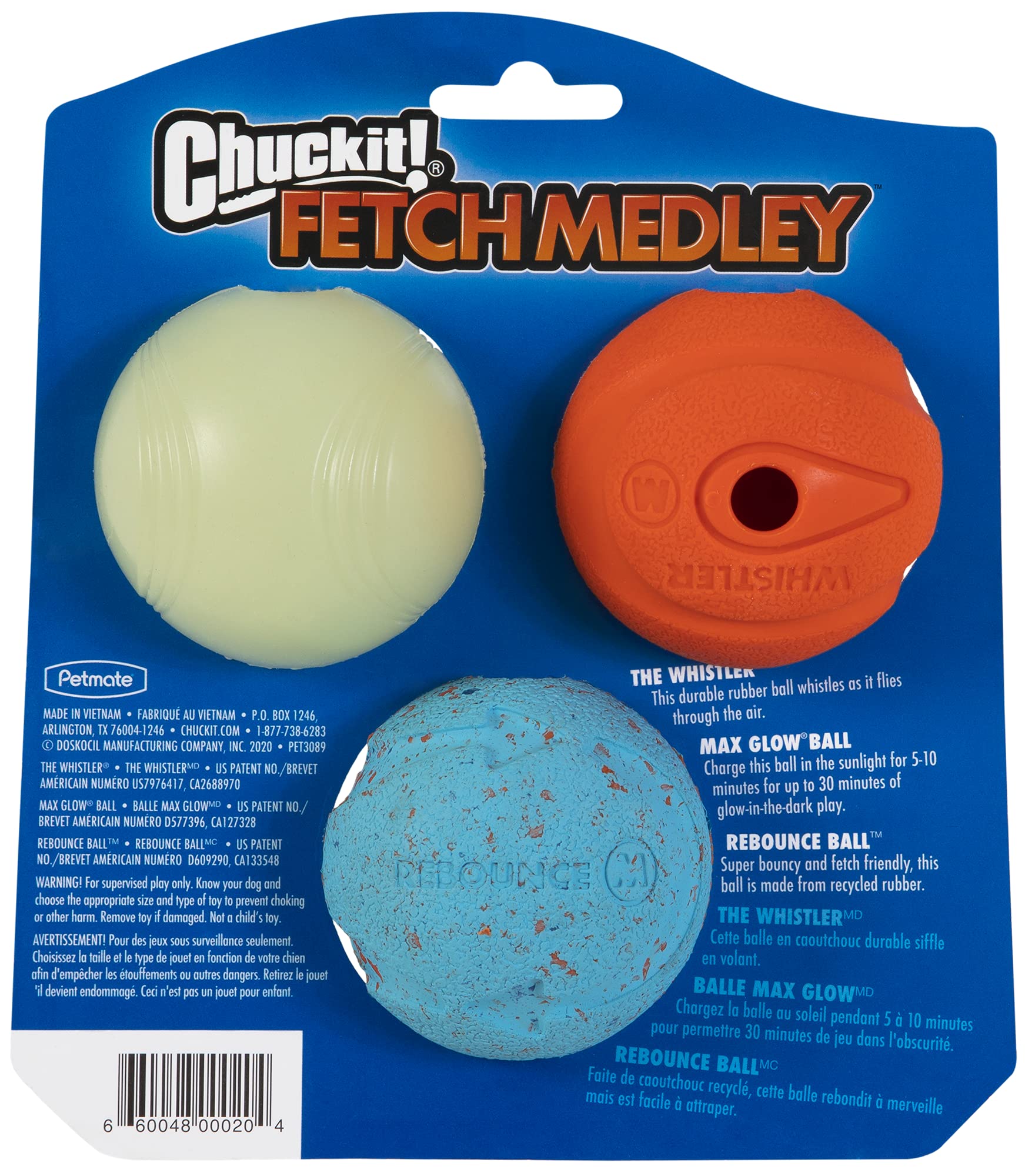 Foto 3 pulgar | Pelota Para Perros Chuckit Fetch Medley Para Perros Dog Toys, Paquete Mediano De 3 - Venta Internacional.
