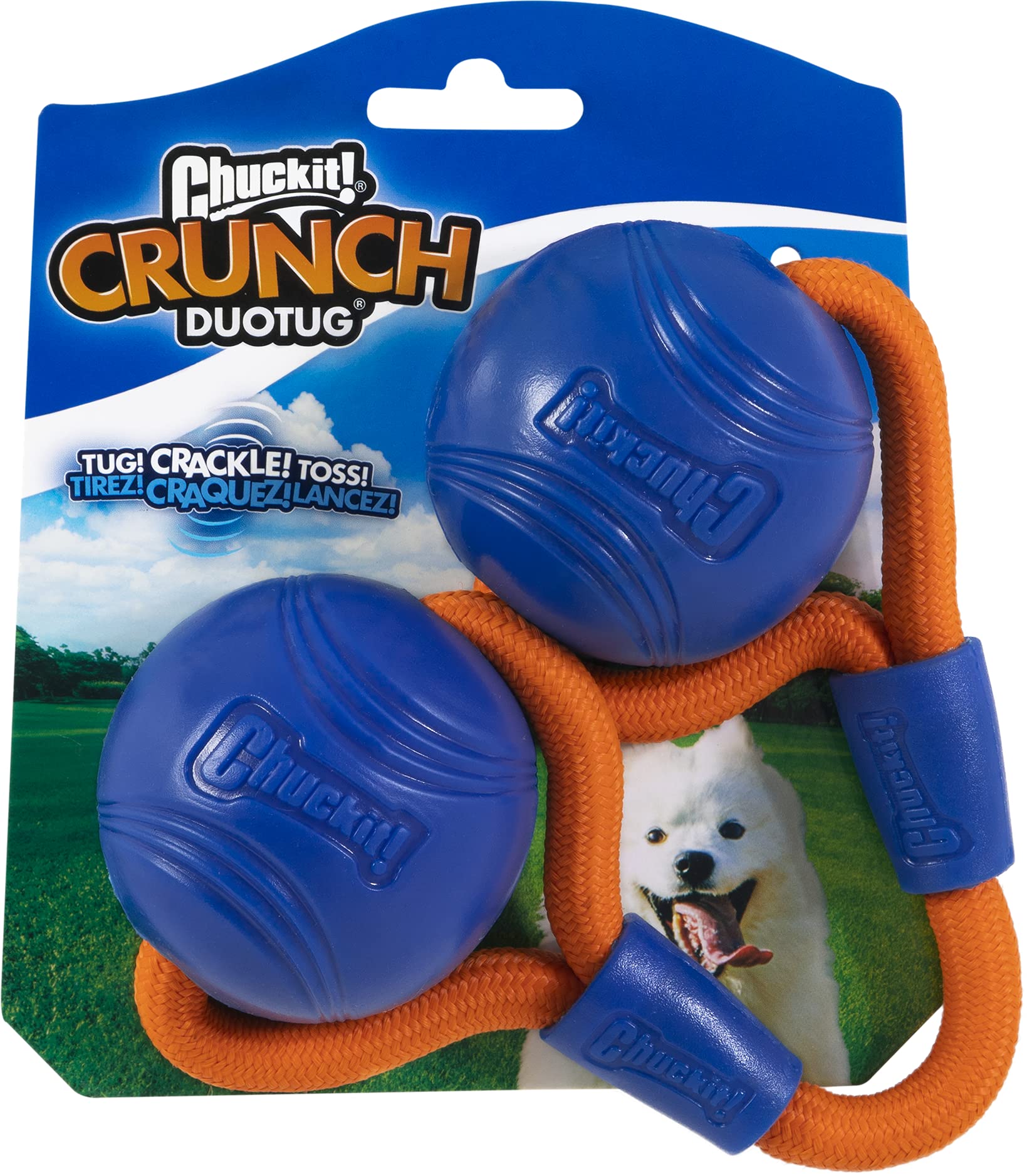 Juguete Para Perros Chuckit! Crunch Ball Duo Tug, Tamaño Mediano, Para Todas Las Razas - Venta Internacional.