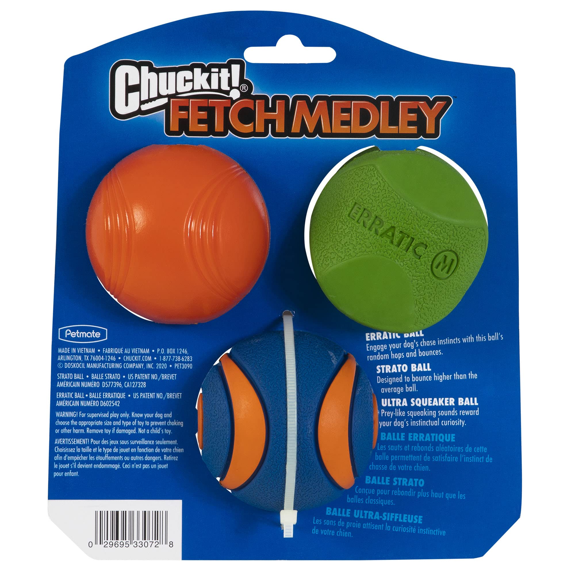 Foto 2 | Pelota Para Perros Chuckit Fetch Medley Para Perros De Raza Mediana, Paquete De 3 - Venta Internacional.
