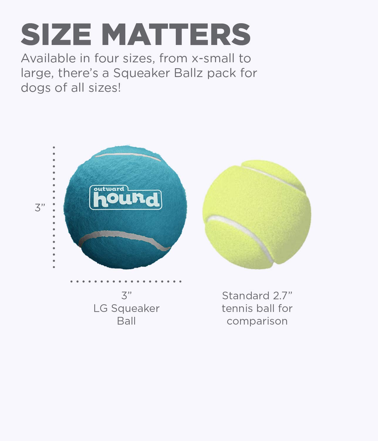 Foto 4 pulgar | Juguete Para Perros Outward Hound Squeaker Ballz Fetch, Tamaño Grande, Paquete De 2 - Venta Internacional.