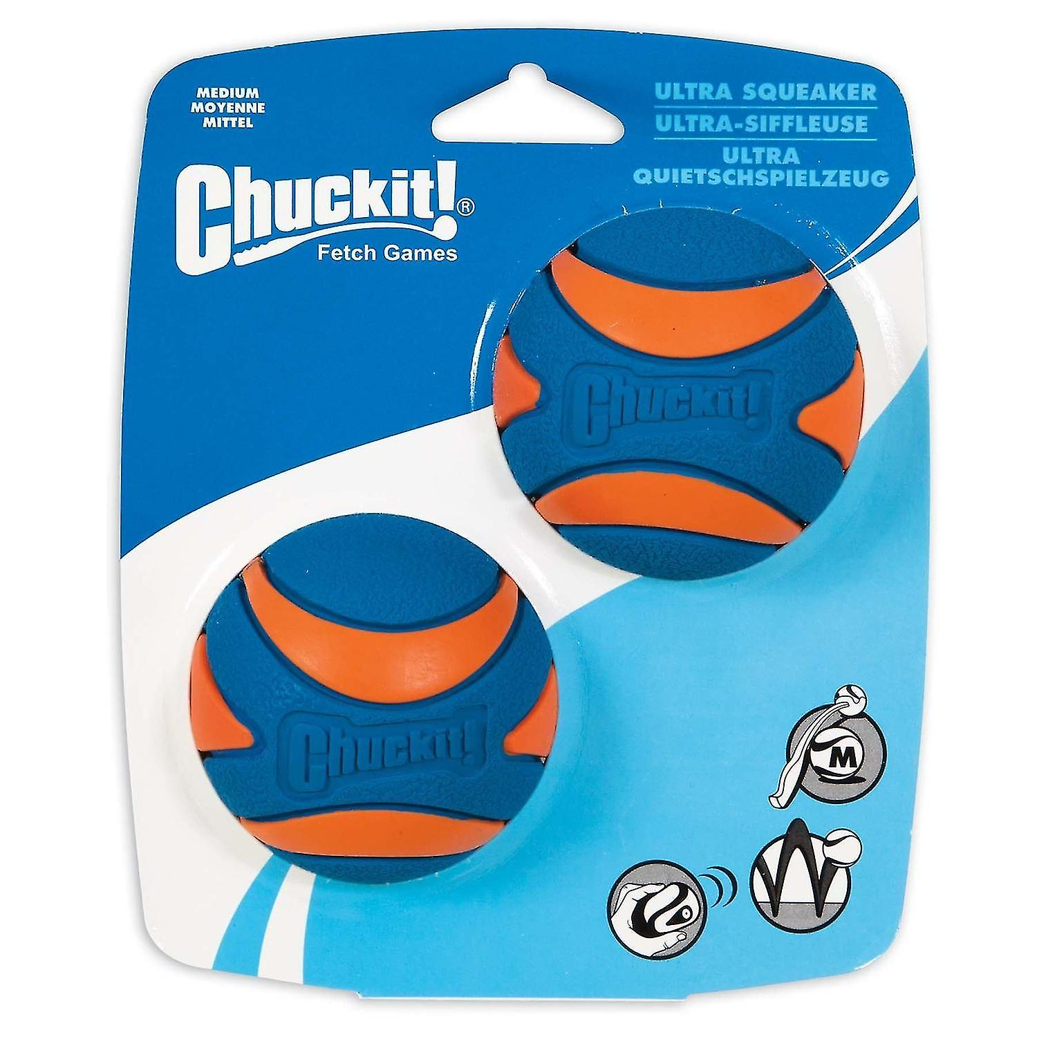 Juguete Para Perros Chuckit Ultra Squeaker Ball, Paquete De 2 Unidades Para Perros Medianos - Venta Internacional.