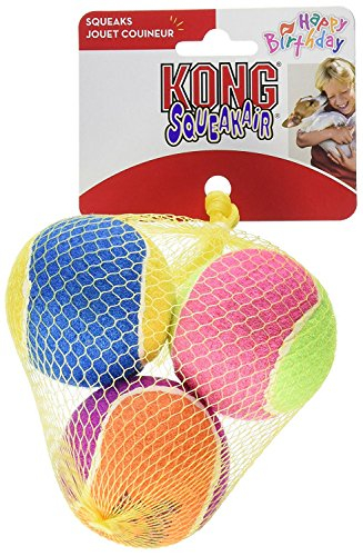 Foto 3 pulgar | Bolas De Cumpleaños Dog Toy Kong Air Dog Squeakair, Tamaño Mediano (6 Bolas) - Venta Internacional.