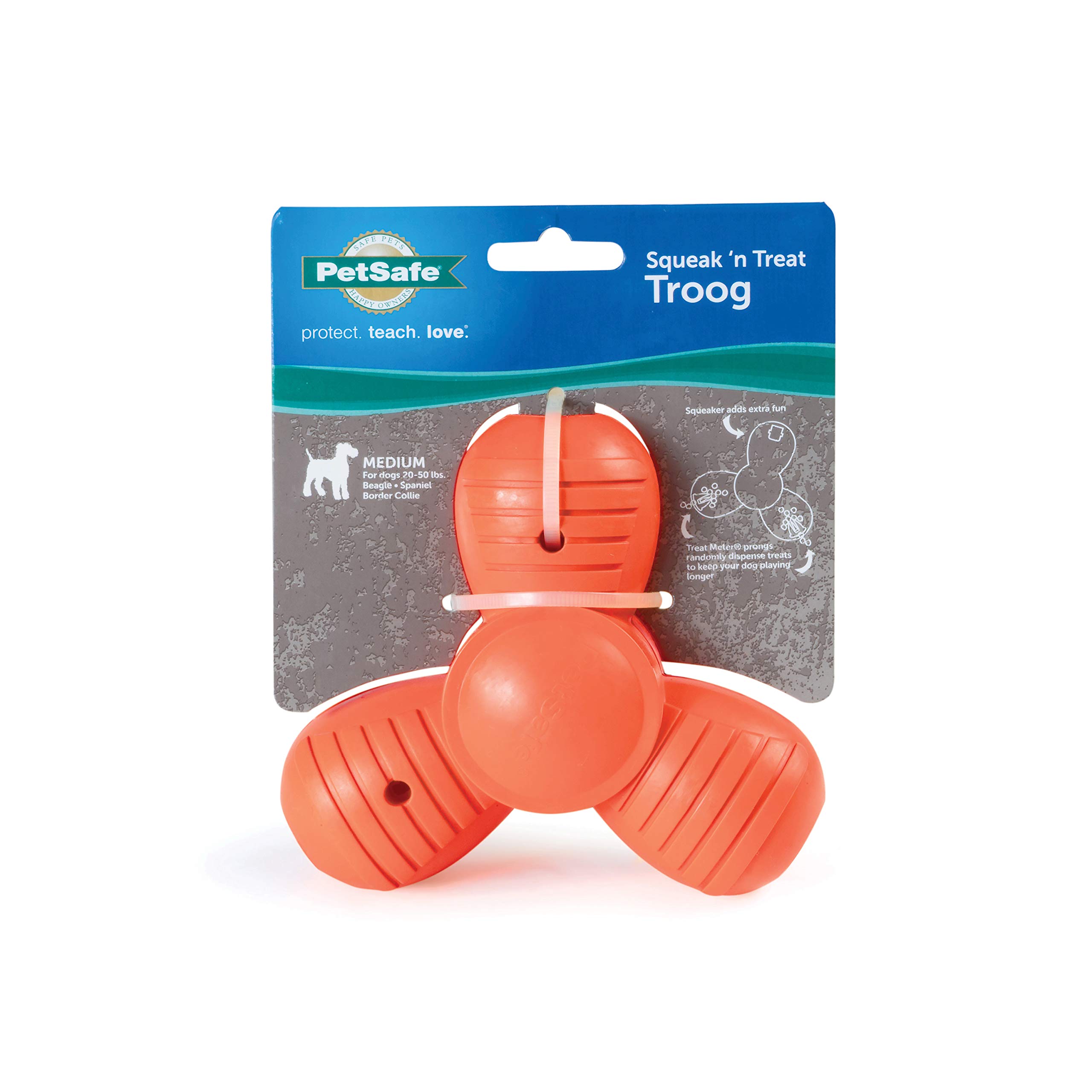 Juguete Masticable Para Mascotas Petsafe, Tamaño Mediano, Para Deportistas, Squeak 'n' Treat - Venta Internacional.