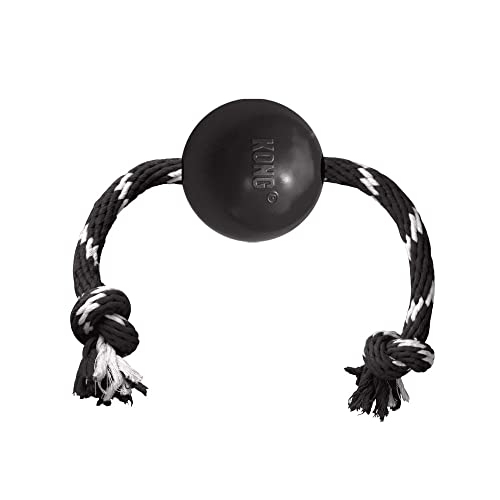 Bola Dog Toy Kong Extreme Con Cuerda Para Masticadores Eléctricos, Color Negro - Venta Internacional.