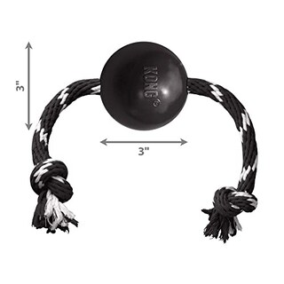 Foto 3 | Bola Dog Toy Kong Extreme Con Cuerda Para Masticadores Eléctricos, Color Negro - Venta Internacional.