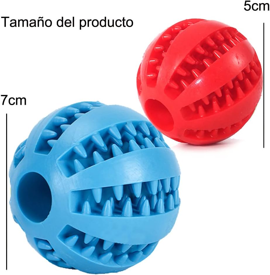 Foto 3 pulgar | Pelota De Juguete Para Perro Dispensador De Premios Con Textura De Picos Suaves Color Azul Y Rojo