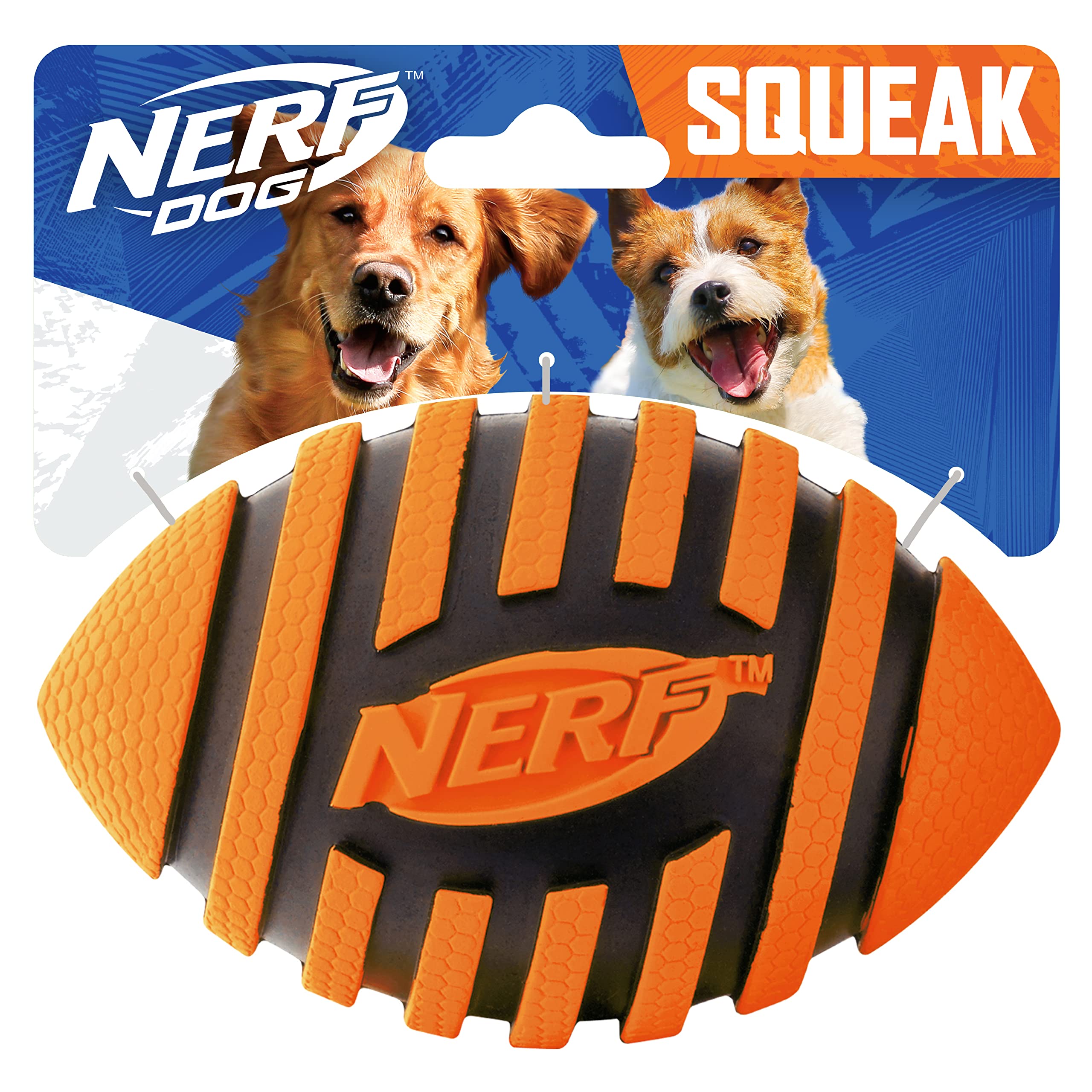 Pelota De Fútbol De Goma Para Perros Nerf Con Chirriador En Espiral, Naranja - Venta Internacional.