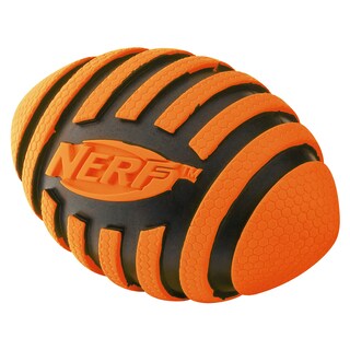 Foto 4 | Pelota De Fútbol De Goma Para Perros Nerf Con Chirriador En Espiral, Naranja - Venta Internacional.