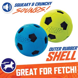 Foto 3 | Balón De Fútbol Para Perros Dog Toy Nerf Con Interactive Crunch, Paquete De 3 Pulgadas Y 2 - Venta Internacional.