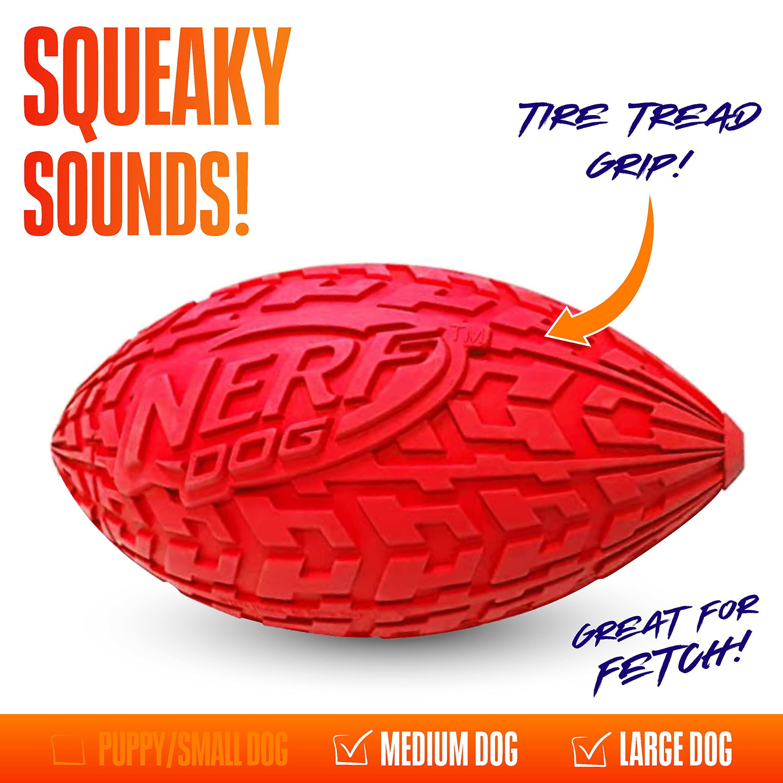 Foto 4 pulgar | Neumático Para Perros Nerf Dog Toy Con Chirriador Interactivo, Rojo - Venta Internacional.