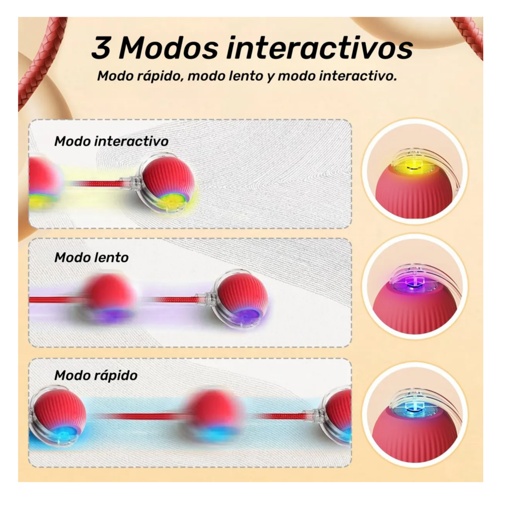 Foto 3 pulgar | Pelota Interactiva Juguetes Eléctrica Lab.g, Rojo