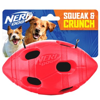 Foto 1 | Pelota De Fútbol De Goma Para Perros Nerf Dog Toy Con Squeaker & Crunch, Color Rojo - Venta Internacional.