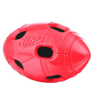 Foto 5 | Pelota De Fútbol De Goma Para Perros Nerf Dog Toy Con Squeaker & Crunch, Color Rojo - Venta Internacional.
