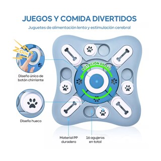 Foto 2 | Juguete Interactivo para Perro/Gato Rompecabezas Dispensador Azul