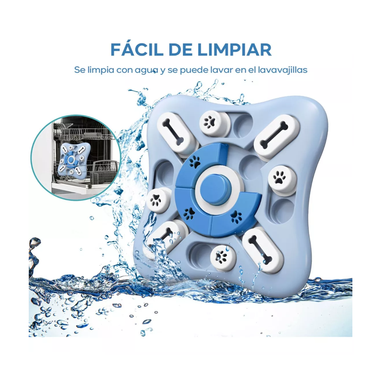 Foto 4 pulgar | Juguete Interactivo para Perro/Gato Rompecabezas Dispensador Azul