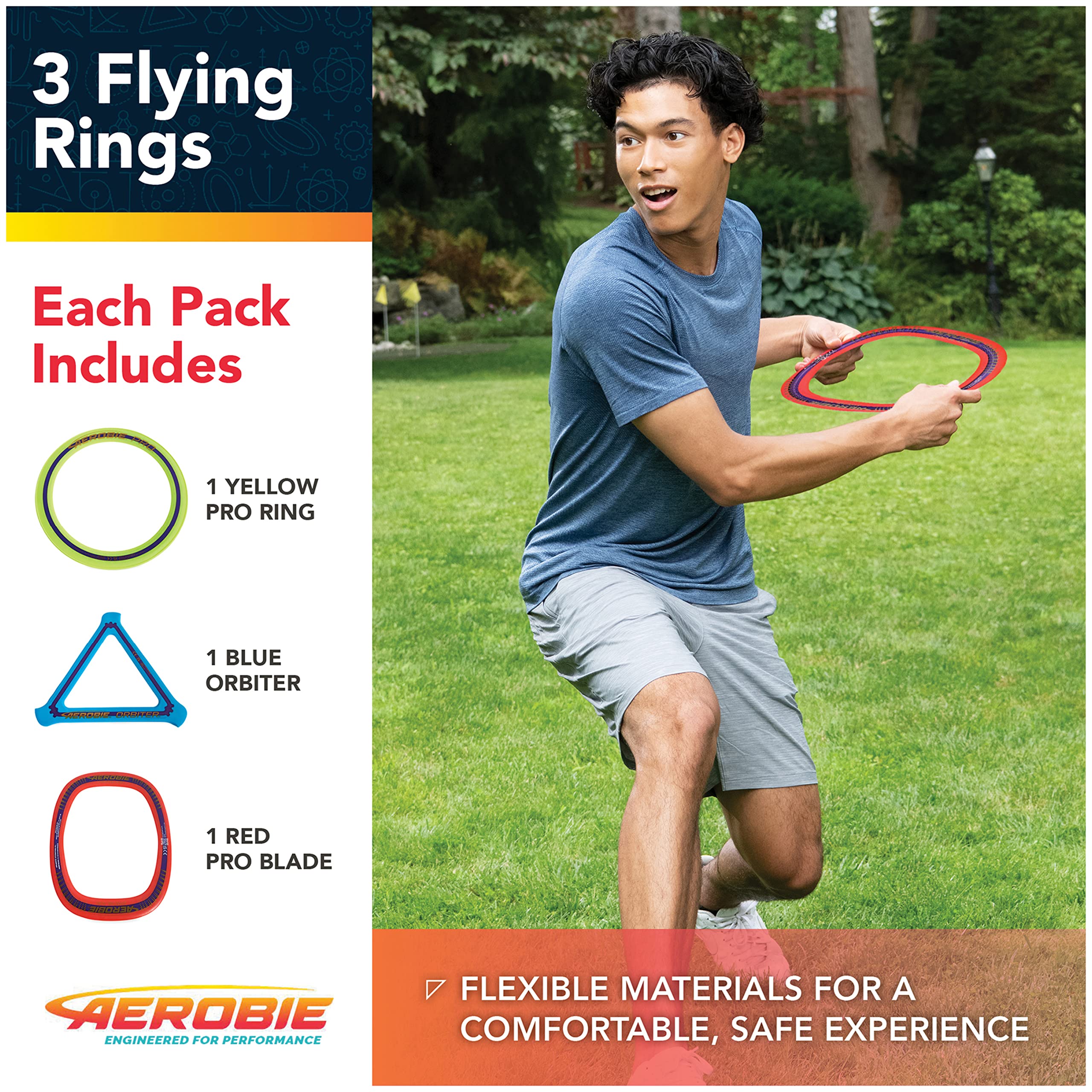 Foto 8 pulgar | Paquete Combinado De Anillos Voladores Aerobie Pro Ring, Orbiter Boomerang - Venta Internacional.