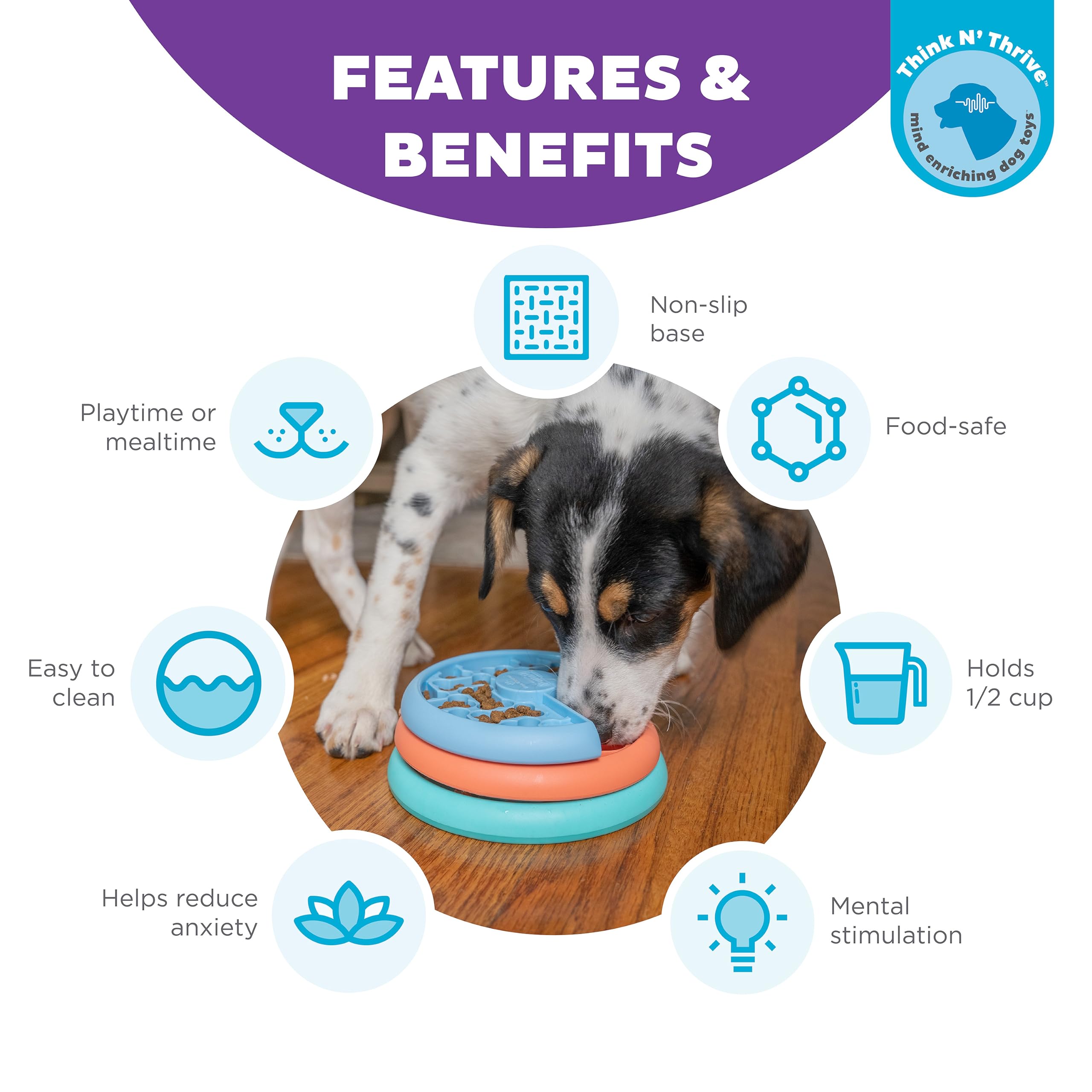 Foto 3 pulgar | Juego Interactivo De Rompecabezas Para Perros Y Alimentador Lento Outward Hound - Venta Internacional.