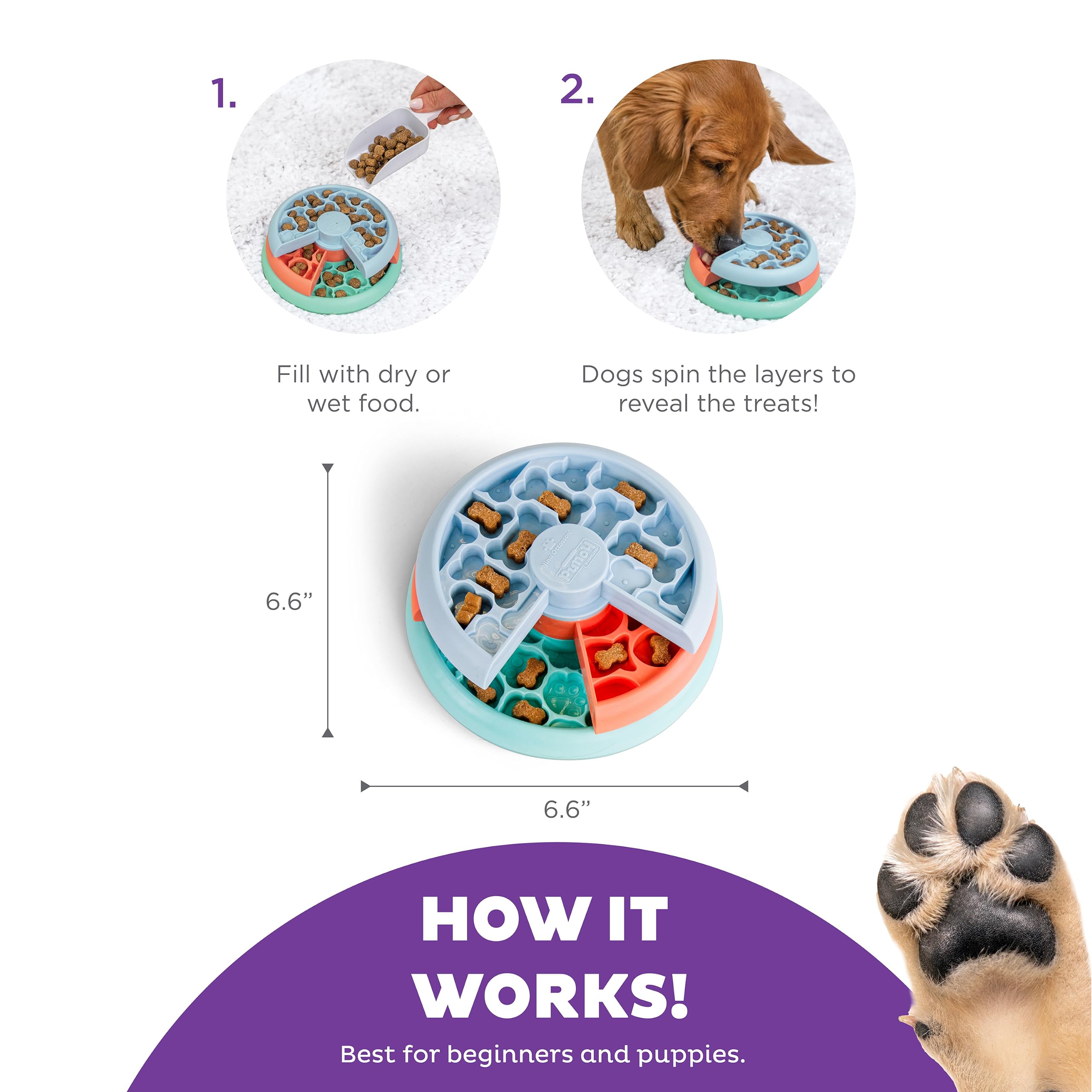Foto 4 pulgar | Juego Interactivo De Rompecabezas Para Perros Y Alimentador Lento Outward Hound - Venta Internacional.