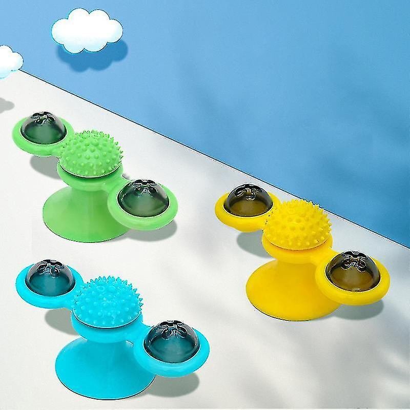 Molino De Viento Interactivo Para Gatos Huoguo, Rompecabezas De Entrenamiento, Azul - Venta Internacional.