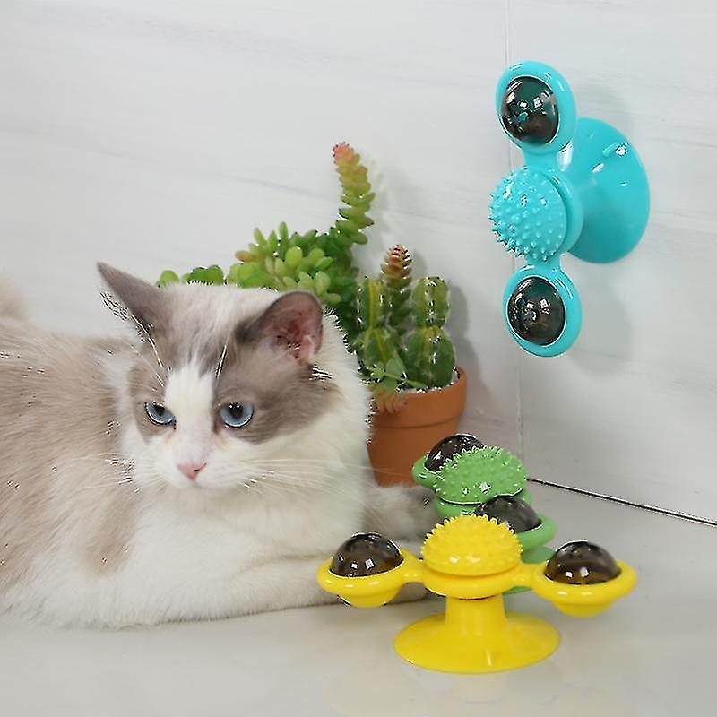 Foto 6 pulgar | Molino De Viento Interactivo Para Gatos Huoguo, Rompecabezas De Entrenamiento, Azul - Venta Internacional.