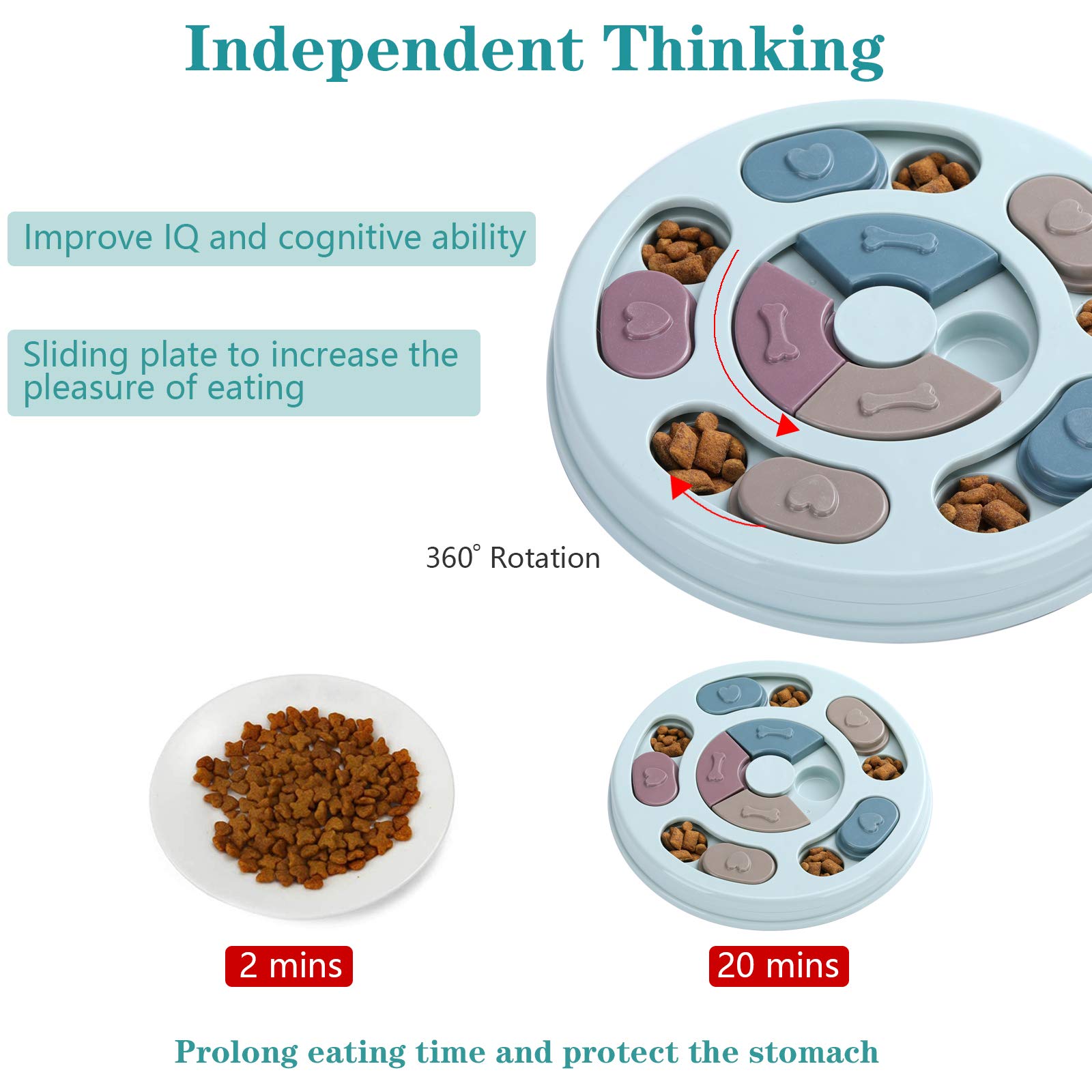 Foto 5 pulgar | Dog Puzzle Toy Dr Catch Food Feeder Iq Training Blue - Venta Internacional.
