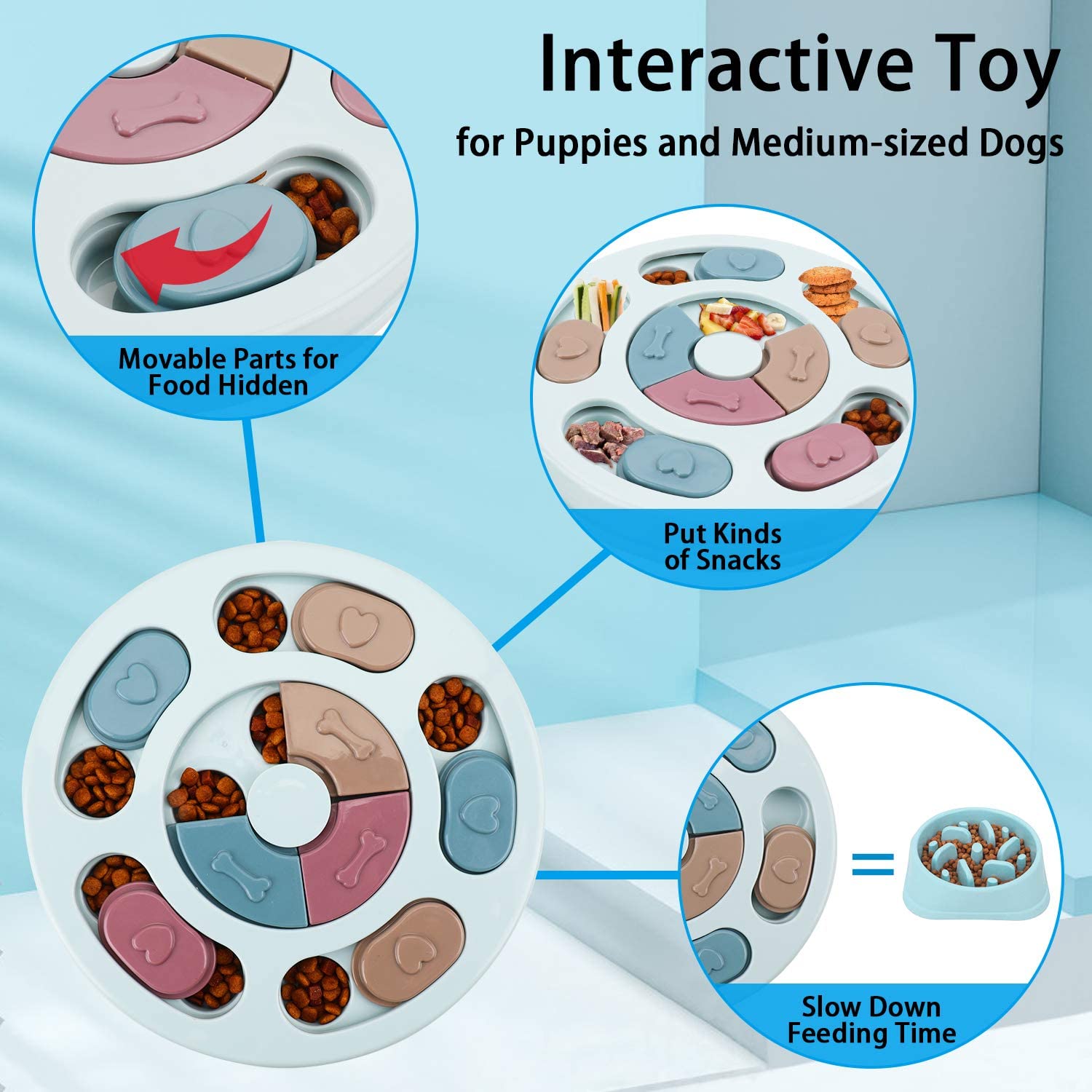 Dispensador Interactivo De Aperitivos Huoguo De Juguete Con Forma De Rompecabezas Para Perros - Venta Internacional.