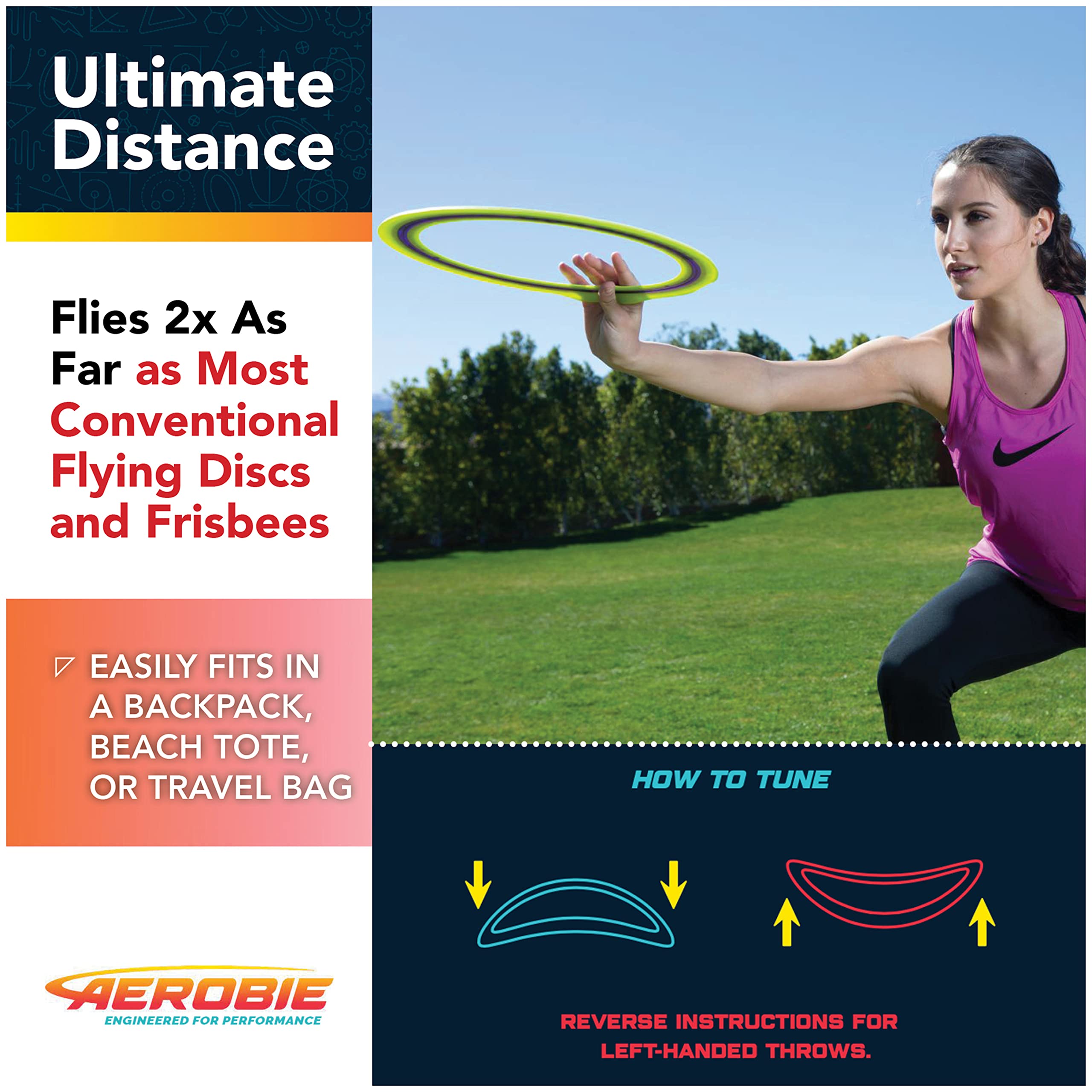 Foto 5 pulgar | Anillo Flying Disc Aerobie Pro Para Exteriores, 35,56 Cm, Color Amarillo - Venta Internacional.