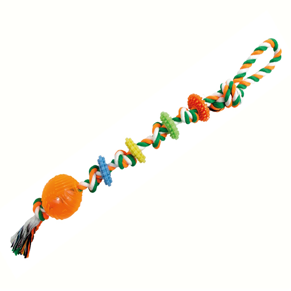 Juguete P/perro D/hilo Multicolor Jaladera 1 Pelota Sharpaw