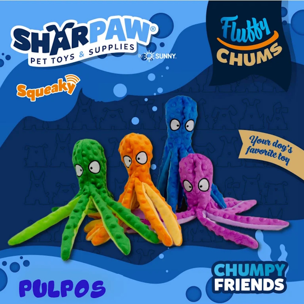 Foto 6 pulgar | Juguete D/peluche P/perro Sonido Fluffy Chums Pulpo Sharpaw
