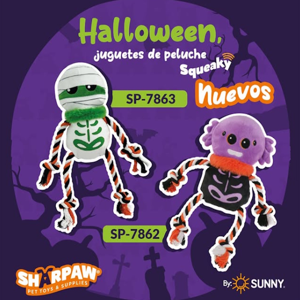 Foto 4 pulgar | Juguete Peluche P/perro Sonido Momia Cuerda Sharpaw