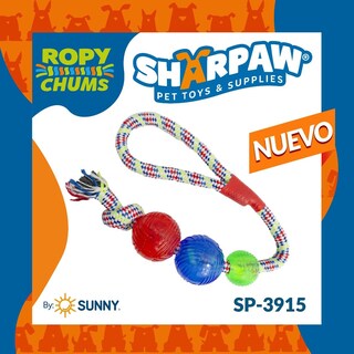 Foto 3 | Juguete P/perro Hilo Multicolor Jaladera Y 3 Pelotas Sharpaw