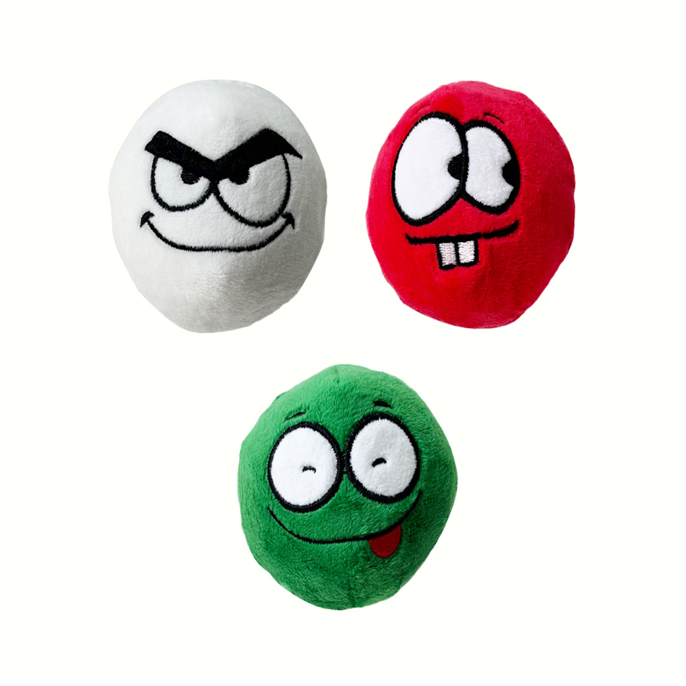 Foto 2 pulgar | Juguete Peluche P/perro Sonido Set 3 Pelotas Navidad Sharpaw