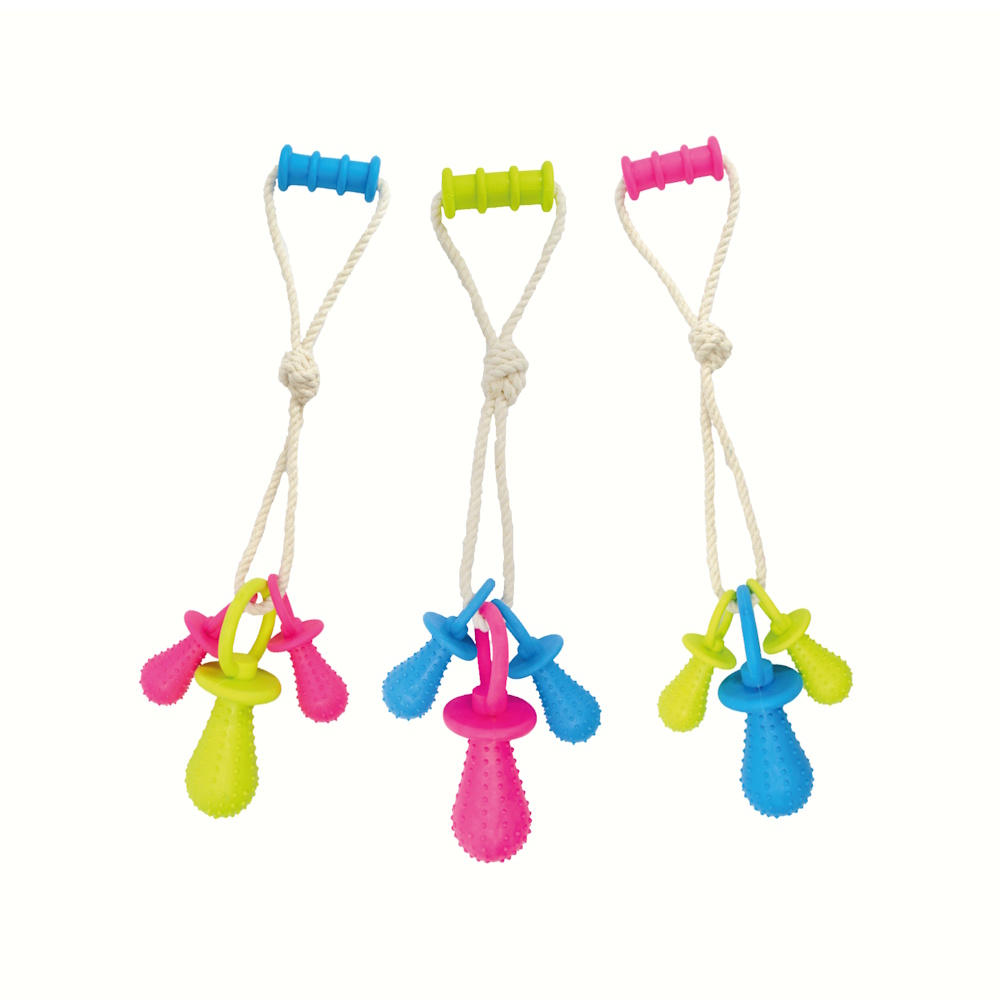 Juguete P/perro Set 3 Chupones Cascabel Y Agarradera Sharpaw