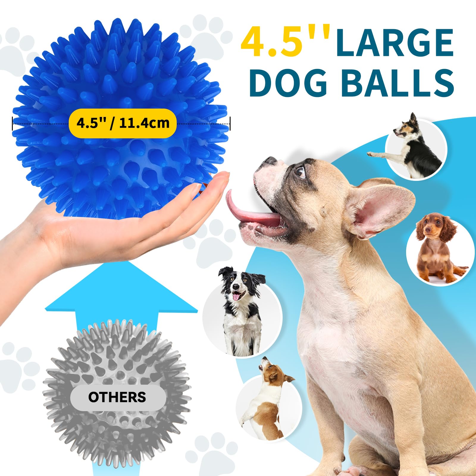 Foto 4 pulgar | Pelotas De Juguete Para Perros Sharlovy, De 11,4 Cm, Para Razas Grandes, Masticadoras - Venta Internacional.