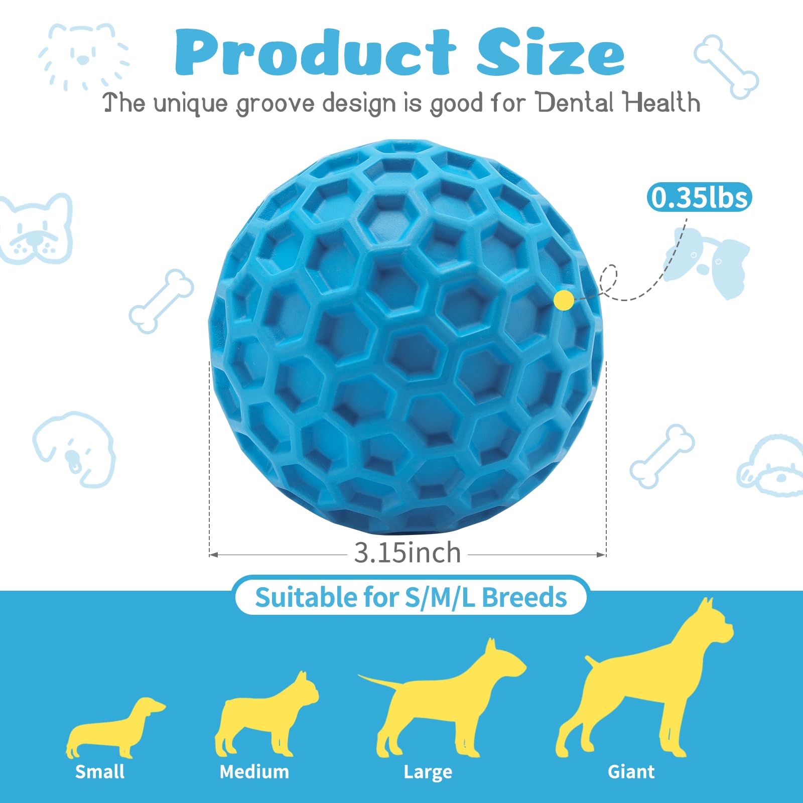Foto 3 pulgar | Juguete Para Perros Hippih Indestructible Squeaky Balls, Paquete De 2 Unidades Para Perros - Venta Internacional.