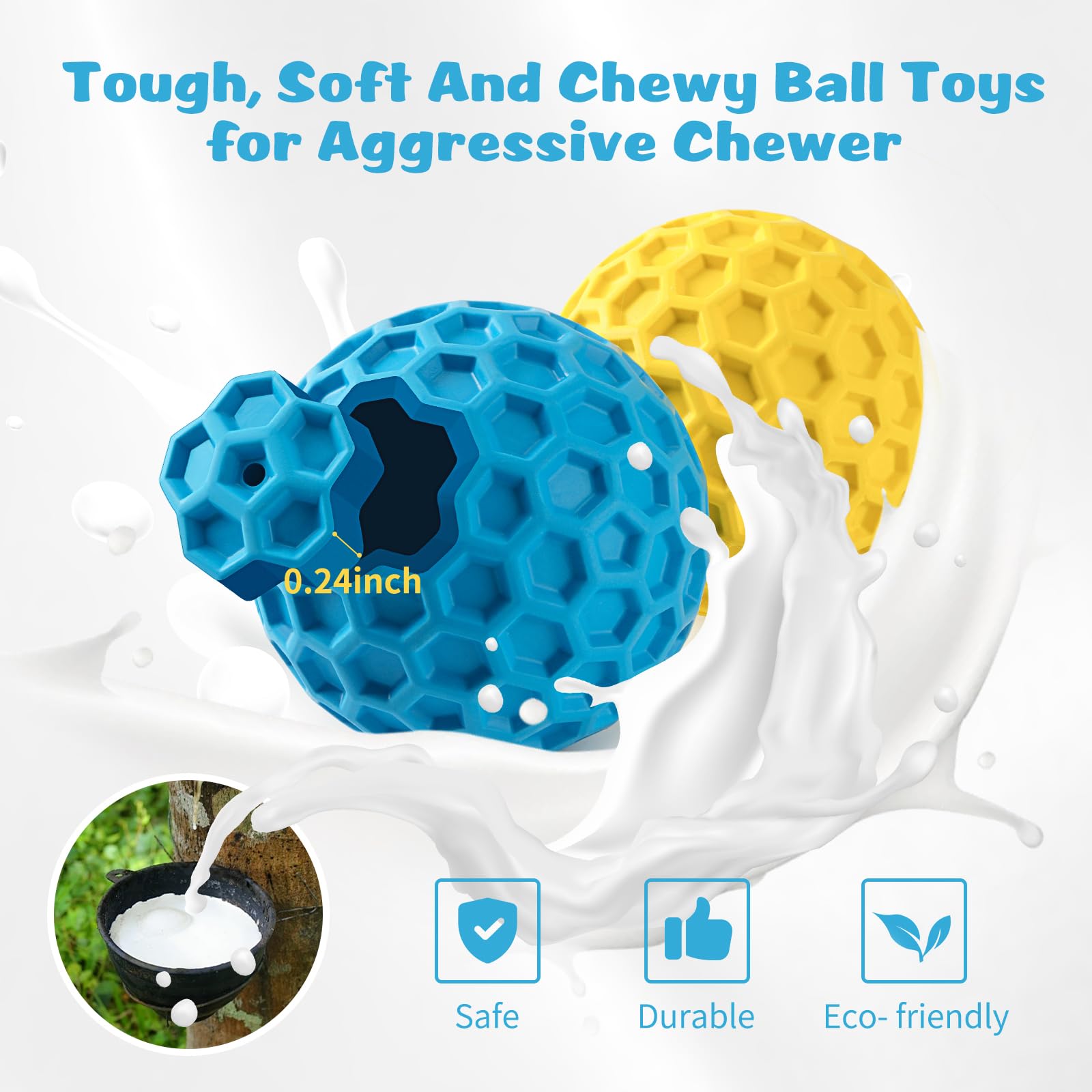 Foto 4 pulgar | Juguete Para Perros Hippih Indestructible Squeaky Balls, Paquete De 2 Unidades Para Perros - Venta Internacional.
