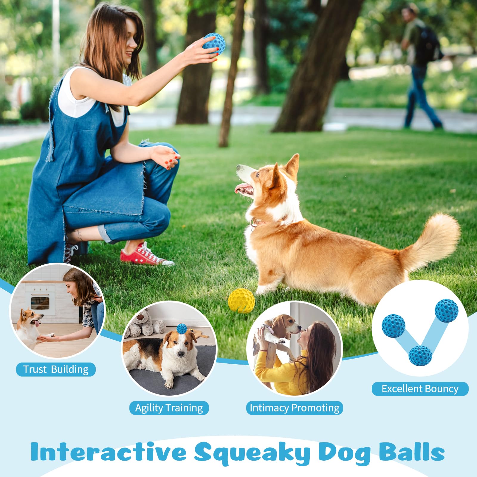 Foto 7 pulgar | Juguete Para Perros Hippih Indestructible Squeaky Balls, Paquete De 2 Unidades Para Perros - Venta Internacional.